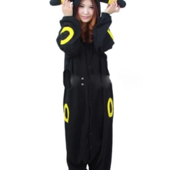 Cosplay&Ware [8]Adult Anime Cosplay Costume Black Pikachu Umbreon Onesie Unisex Cartoon Pajamas Party Female Male
