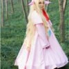Cosplay&Ware [7]Anime Fairy Tail Cosplay Mavis Vermilion Cos Halloween Party Full Set 3in1dressesthe Pannier Ears Wig