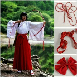 Cosplay&Ware [15]Anime Kikyo Kimono Cosplay Costume Full Set Christmas Performance Size S M L Xl