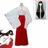 Cosplay&Ware [5]Anime Kikyou Cosplay Halloween Costumes Kikyo Wigs Women Japanese Kimono Set Black Long Hair Platycodon Cos Clothing