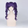Cosplay&Ware [2]Bleach Katenkyoukotsu 40cm Long Cosplay Wig With Bangs Synthetic Fake Hair Purple Wavy Anime Costume Party Ponytails