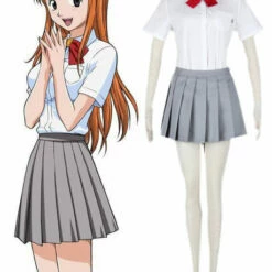 Cosplay&Ware [4]Can Be Tailored Anime Bleach Cosplay Woman Halloween Cos Inoue Orihime Japanese School Uniform Costume S-3xl