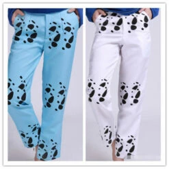 Cosplay&Ware [4]Cosplay Anime One Piece Halloween Party Trafalgar Law Cos Woman Daily Pants Blue White Costume