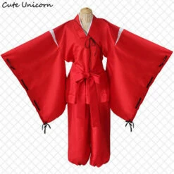 Cosplay&Ware [6]Unicorn Anime Kimono Cosplay Costume Full Set Mikofuku Halloween Costumes Top Pants Belt Ropes