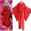 Cosplay&Ware [14]Anime Cosplay Costume Uniform Red Kimono Men’s Halloween Party Coatpantswigearsnecklacebracelets