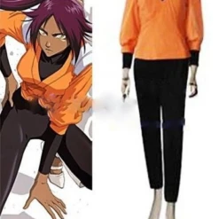 Cosplay&Ware [9]Female Anime Bleach Cosplay Tops Pans Clothing Yoruichi Shihouin Women’s Halloween Party Costume