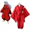 Cosplay&Ware [0]Red Kimono Cosplay Japanese Anime Costume Men Full Set Halloween Party Carnival