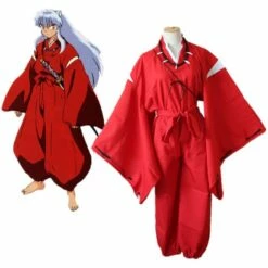 Cosplay&Ware [0]Red Kimono Cosplay Japanese Anime Costume Men Full Set Halloween Party Carnival