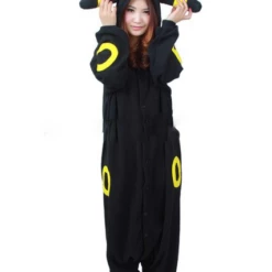 Cosplay&Ware [19]Kigurumi Adult Anime Cosplay Costume Black Pikachu Umbreon Onesie Unisex Cartoon Pajamas Party Female Male