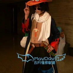 Cosplay&Ware [14]One Piece Portgas D Ace Cosplay Costume Set Coatpanthatleg Bag