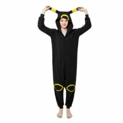 Cosplay&Ware [14]Umbreon Kigurumi Onesies Cosplay Costumes Men And Women Hooded Animal Cartoon Pajamas Blue Shark Home Jumpsuits