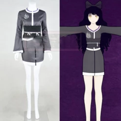 Cosplay&Ware [14]Rwby Cosplay Blake Belladonna Team Costume Kimono Dress Gray Black Uniform Party Halloween Nightdress