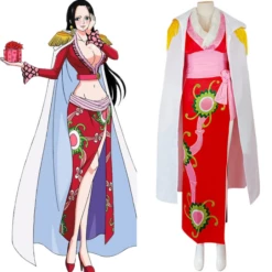 Cosplay&Ware [12]Anime One Piece Boa Hancock Red Cheongsam Dress Cosplay Costume Women Topskirtcloakaccessories
