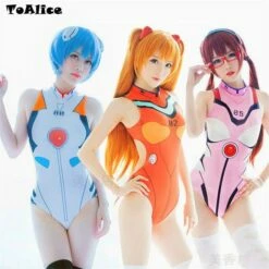 Cosplay&Ware [4]Sexy Anime Evangelion Eva Swimwear Backless Swimsuit One Piece Cosplay Costumes Sukumizu Asuka Ayanami Mari