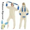 Cosplay&Ware [0]Minun Cosplay Costume Adult Kigurumi Animal Onesie Flannel Warm Sleepwear Party Fancy