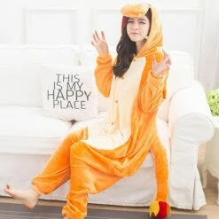 Cosplay&Ware [5]Women Adult Charmander Pajama Cosplay Costume Kigurumi Animal Onesie Flannel Warm Sleepwear Party Fancy